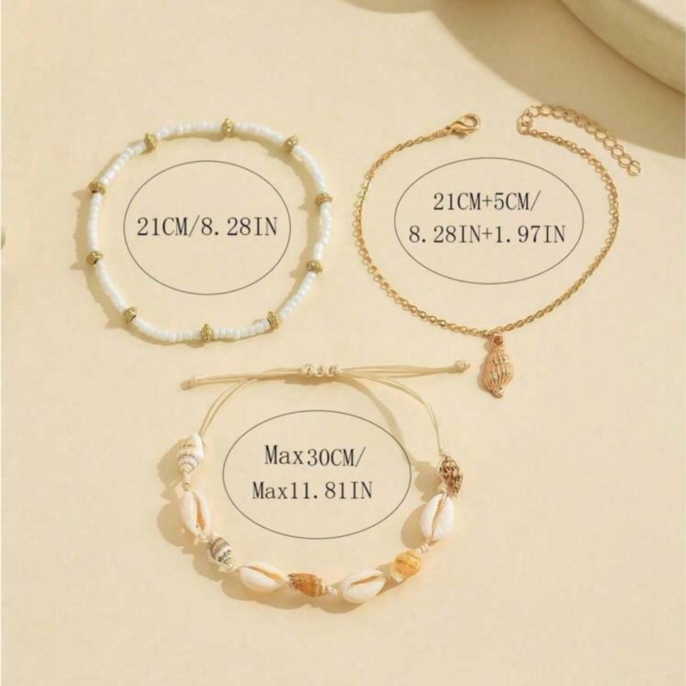 Shell and Bead Anklet Set - Picture 4 of 8